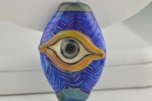 eye bead with Silver Blue