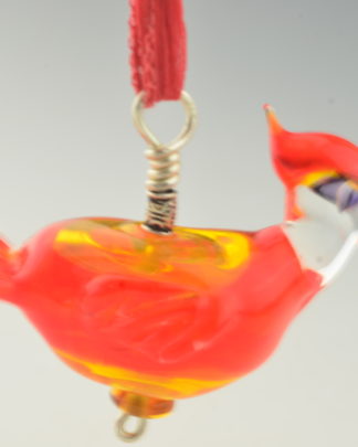 red bird blown pendant